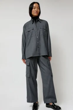 Wool Blend Shirt in Gray