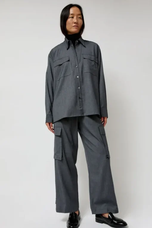 Wool Blend Shirt in Gray