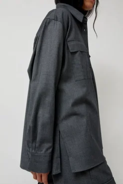 Wool Blend Shirt in Gray