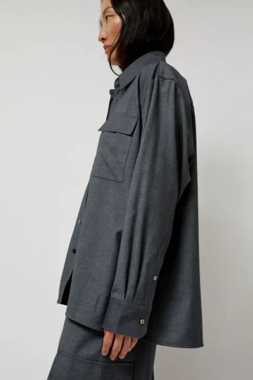 Wool Blend Shirt in Gray