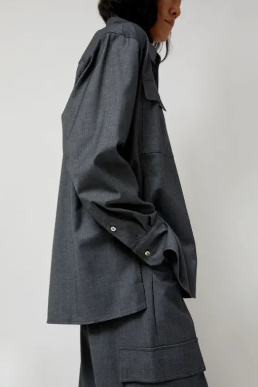 Wool Blend Shirt in Gray