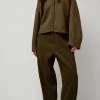 Wool Linen Canvas Trousers in Green