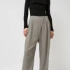 Wool Tweed Wrap Pants in Grey