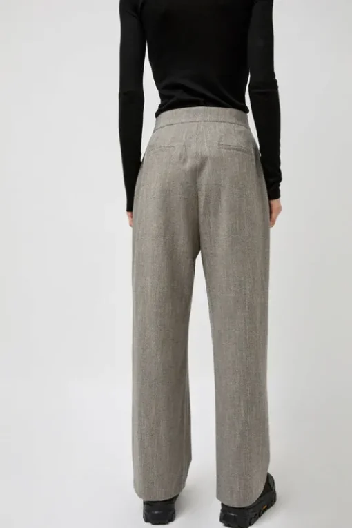 Wool Tweed Wrap Pants in Grey