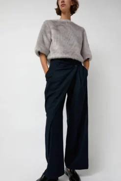 Wool Wrapped Slacks in Navy