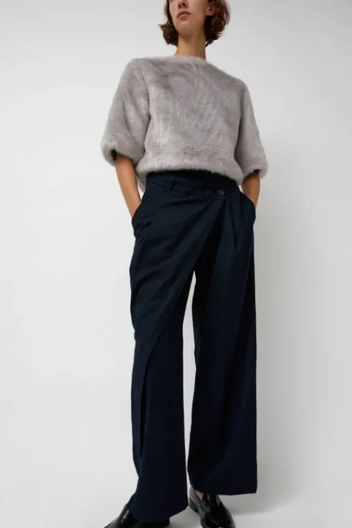 Wool Wrapped Slacks in Navy