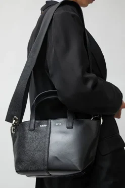 XS Pratique Bigout Bag in Black PVC and Black Leather