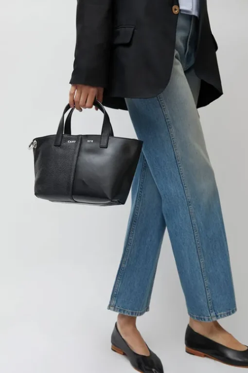 XS Pratique Bigout Bag in Black PVC and Black Leather